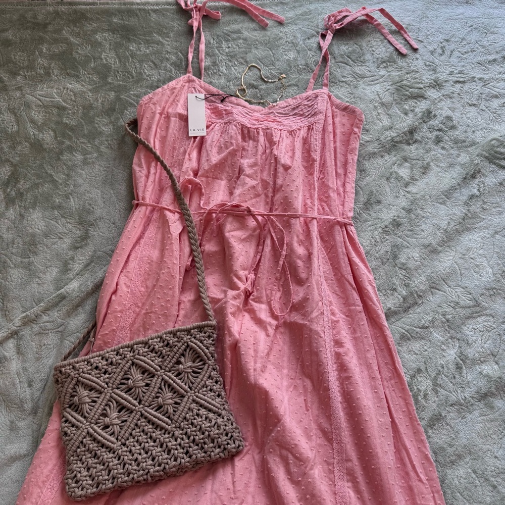Rebecca Taylor Pink Ruffled Tie Front Sundress